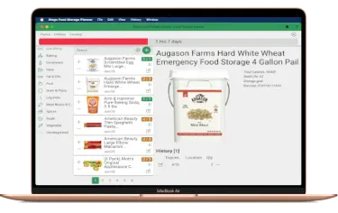 Food Storage Planner on MacBook